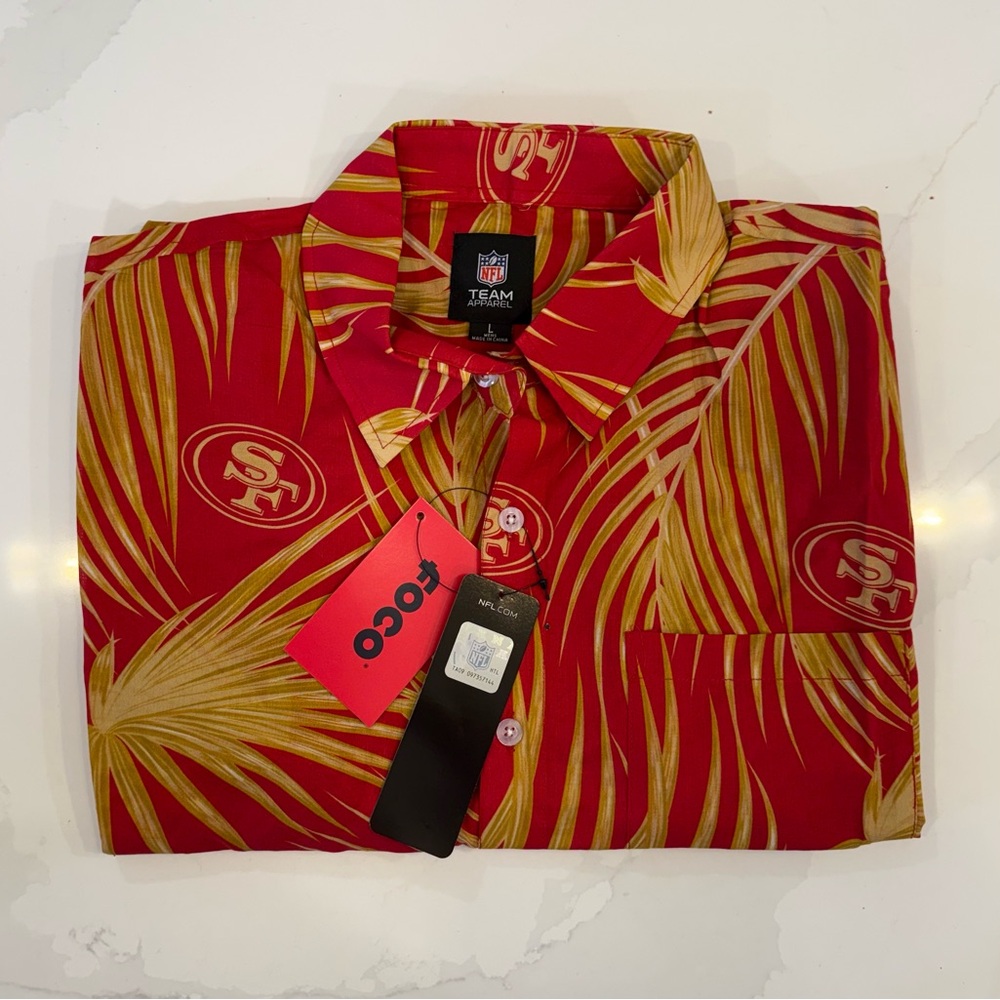 NFL San Francisco 49ers Short Sleeve Button Down Shirt